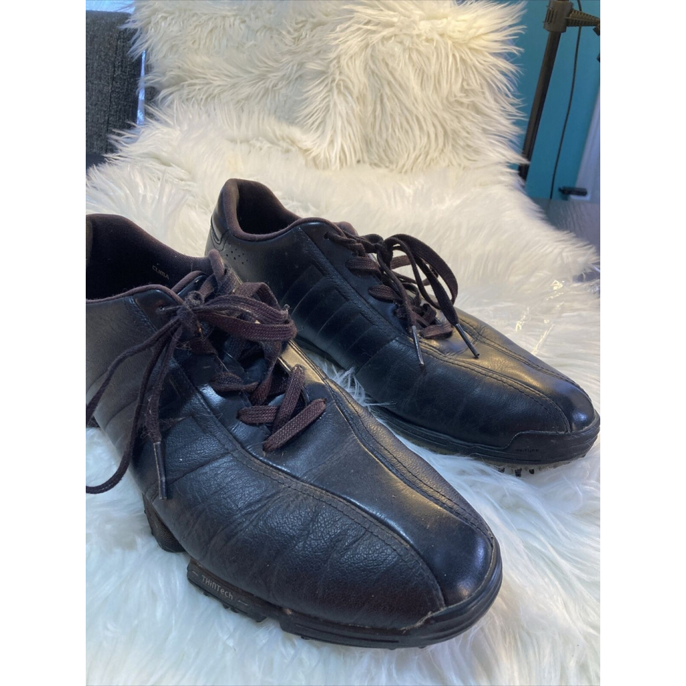 Adidas Clima Proof Tour Men Leather Golf Shoes Black US Size 10 Uk 9 1/2 Fr 44